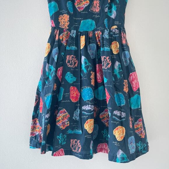 ModCloth Rocks Gemstones Sleeveless Dress Sz XS Geology Pleated Retro Pinup - Picture 4 of 9